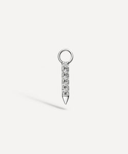 Maria Tash 18ct 7mm Diamond and Emerald Eternity Bar Charm