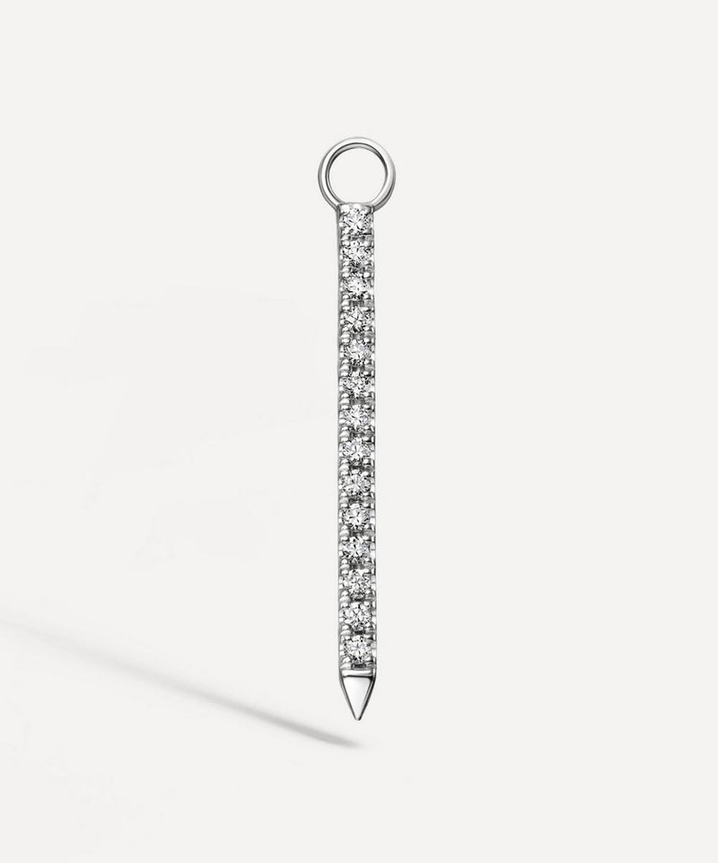 Maria Tash 18ct 18mm Diamond and Emerald Eternity Bar Charm