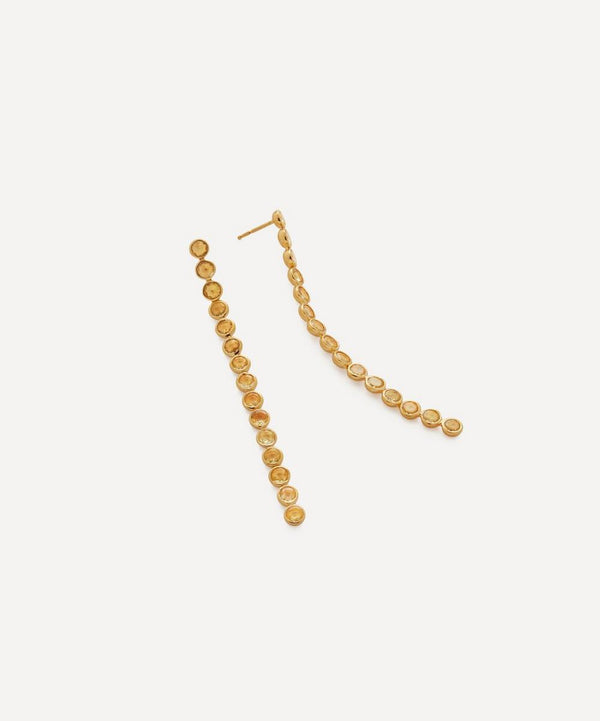 Monica Vinader X Kate Young 18ct Gold-Plated Vermeil Silver Gemstone Cocktail Drop Earrings