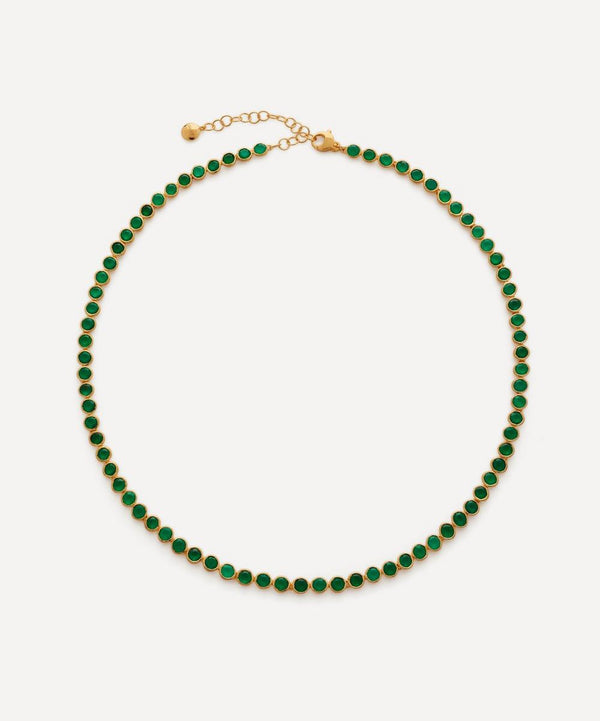 Monica Vinader X Kate Young 18ct Gold-Plated Vermeil Silver Gemstone Tennis Necklace