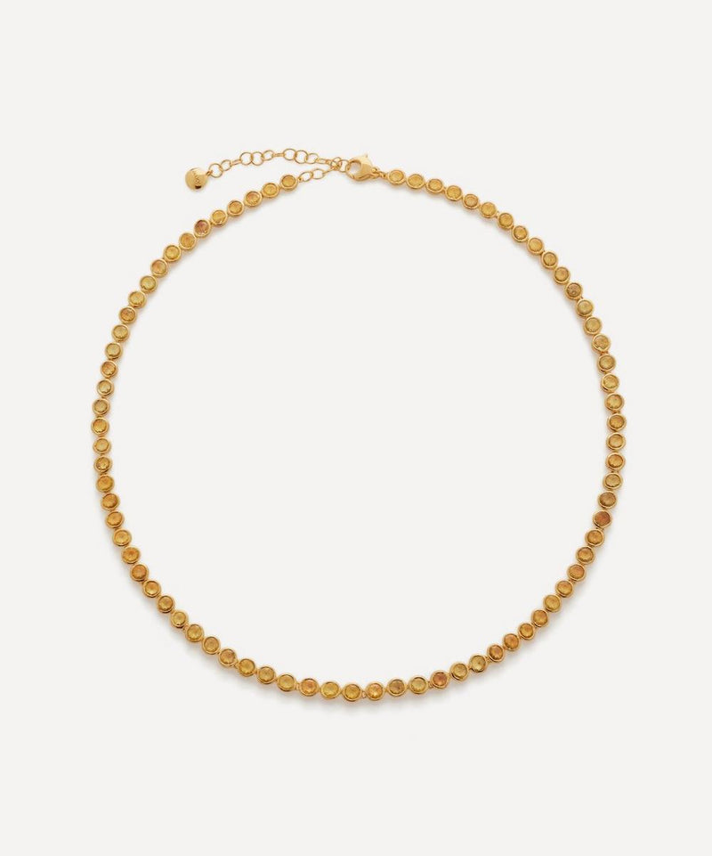 Monica Vinader X Kate Young 18ct Gold-Plated Vermeil Silver Gemstone Tennis Necklace