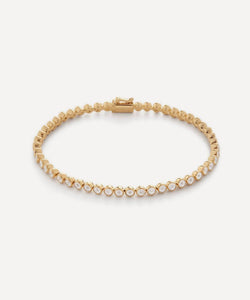 Monica Vinader 18ct Gold-Plated Vermeil Silver Diamond Essential Tennis Bracelet