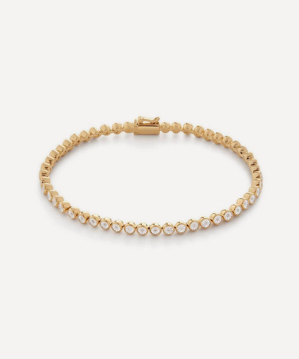 Monica Vinader 18ct Gold-Plated Vermeil Silver Diamond Essential Tennis Bracelet