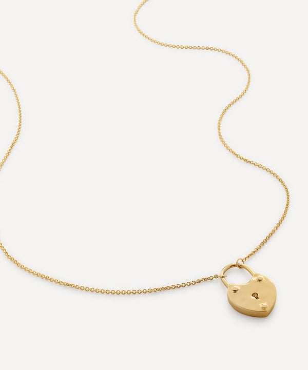 Monica Vinader 18ct Gold-Plated Vermeil Silver Heart Padlock Pendant Necklace