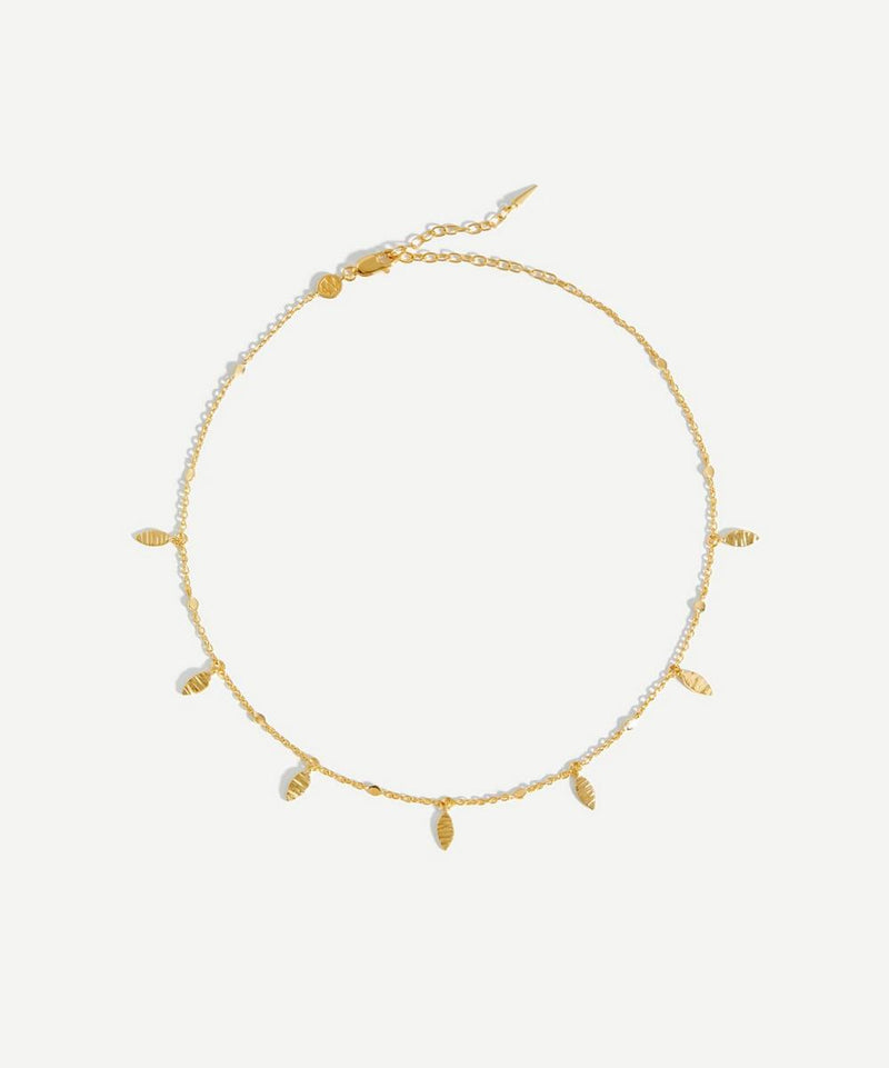 Missoma 18ct Gold-Plated Vermeil Silver Leaf Charm Choker Necklace