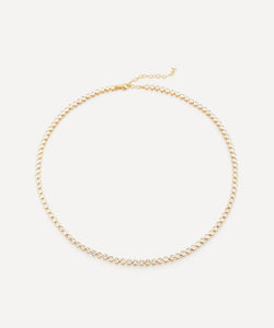 Monica Vinader 18ct Gold Plated Vermeil Sterling Silver Diamond Essential Tennis Necklace