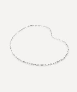 Monica Vinader Sterling Silver Mini Paperclip Chain Necklace