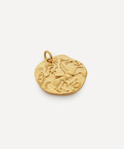 Monica Vinader 18ct Gold-Plated Vermeil Silver Goddess Coin Pendant Charm