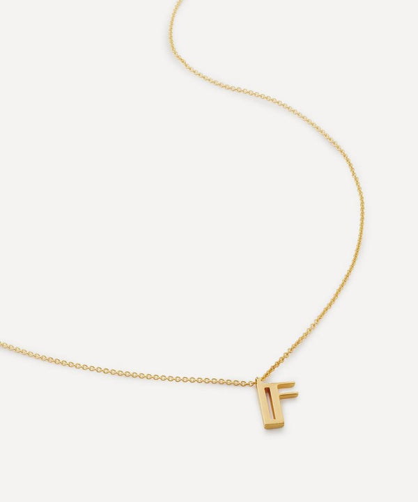 Monica Vinader 18ct Gold Plated Vermeil Sterling Silver F Initial Alphabet Necklace