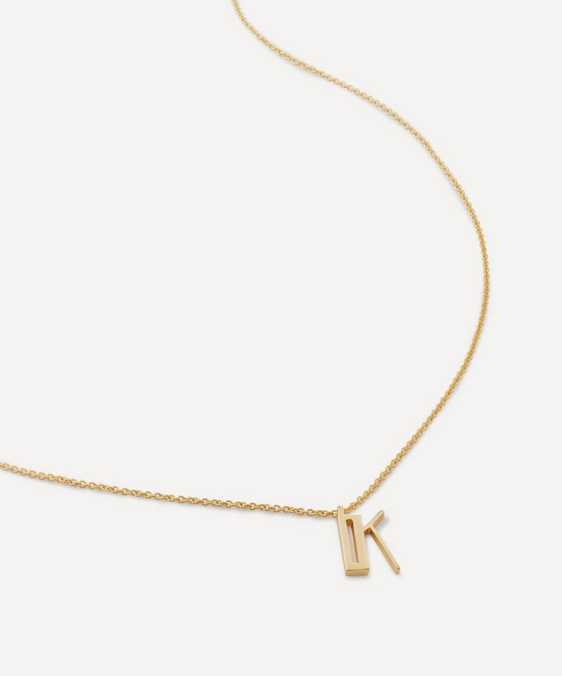 Monica Vinader 18ct Gold Plated Vermeil Sterling Silver K Initial Alphabet Necklace