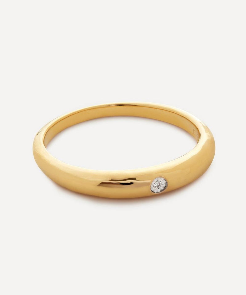 Monica Vinader 18ct Gold Plated Vermeil Sterling Silver Deia Mini Diamond Ring