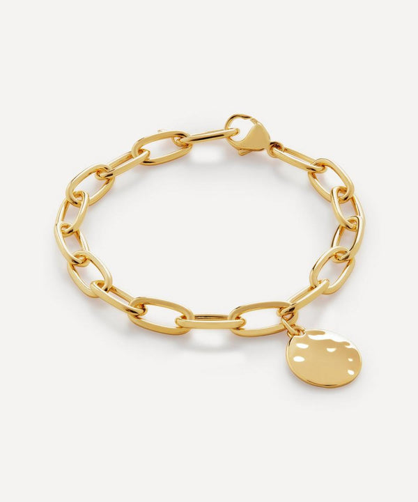 Monica Vinader 18ct Gold Plated Vermeil Sterling Silver ID Oval Charm Bracelet