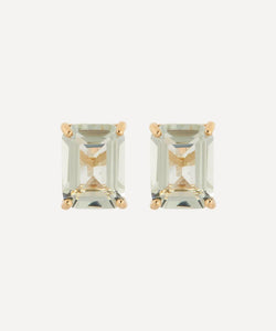 Mateo 14ct Gold Green Amethyst Stud Earrings