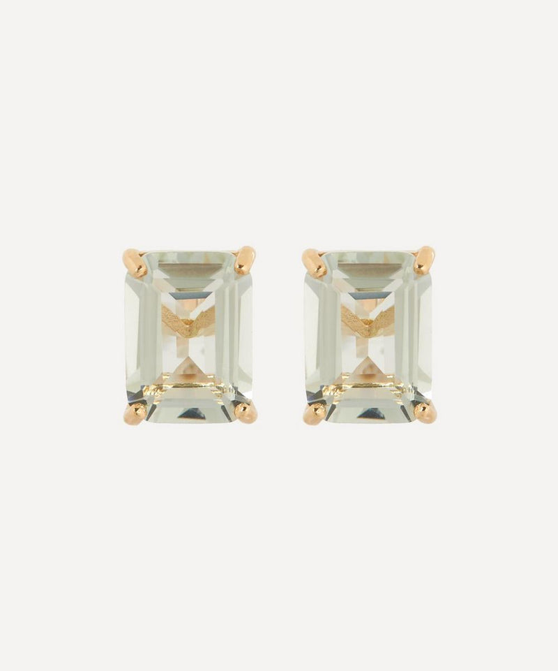 Mateo 14ct Gold Green Amethyst Stud Earrings