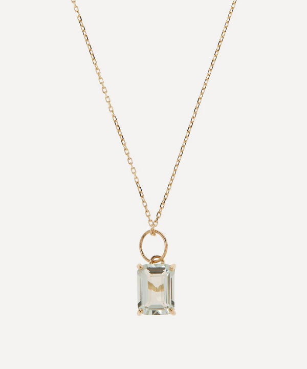 Mateo 14ct Gold Emerald Cut Green Amethyst Pendant Necklace