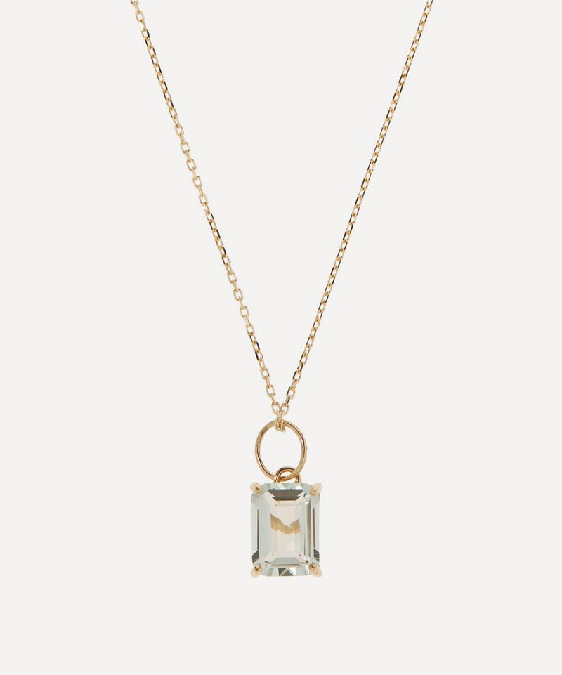 Mateo 14ct Gold Emerald Cut Green Amethyst Pendant Necklace