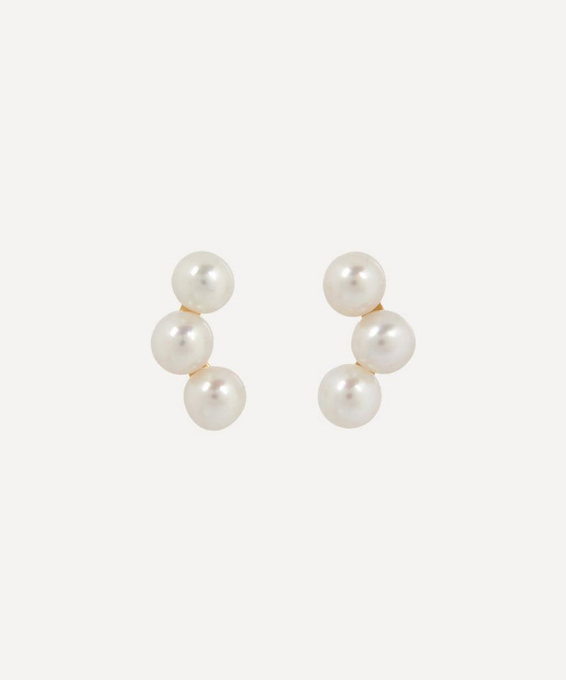 Mateo 14ct Gold The Pearl Stud Earrings