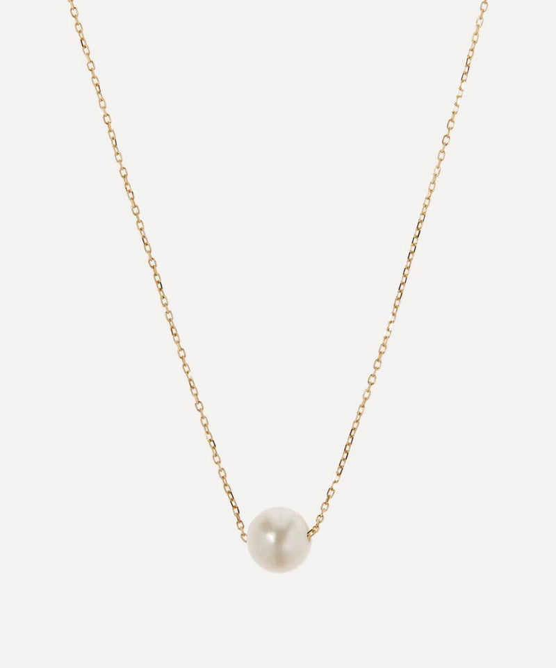 Mateo 14ct Gold Suspended Pearl Necklace