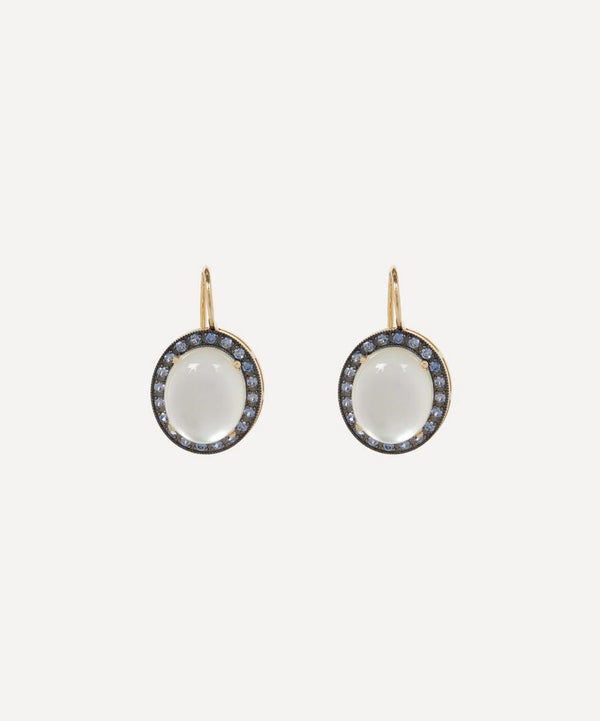 Andrea Fohrman 14ct Gold Kat White Moonstone Oval Drop Earrings