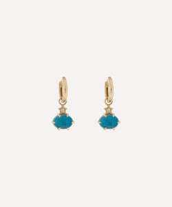 Andrea Fohrman 14ct Gold Mini Cosmo Chrysocolla Hoop Earrings