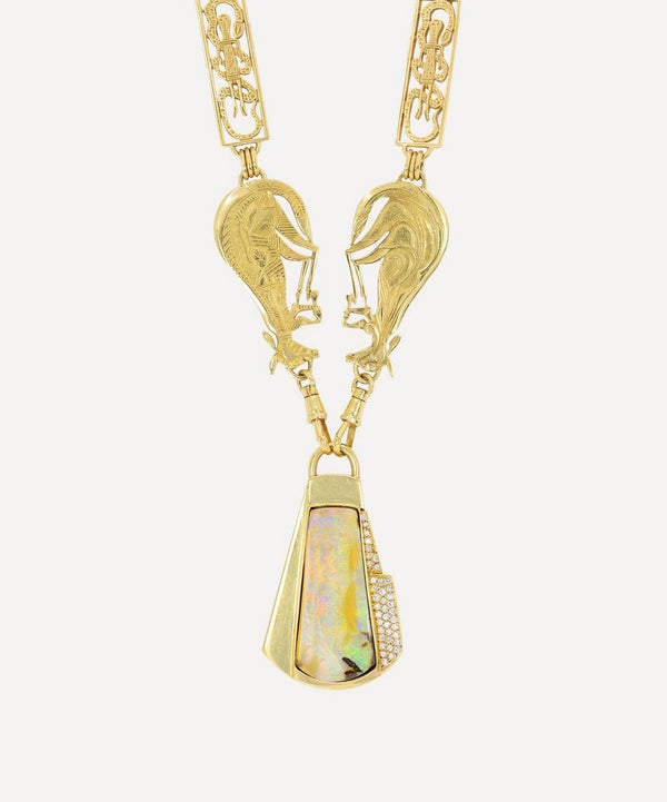 Kojis 18ct Gold Australian Opal Necklace