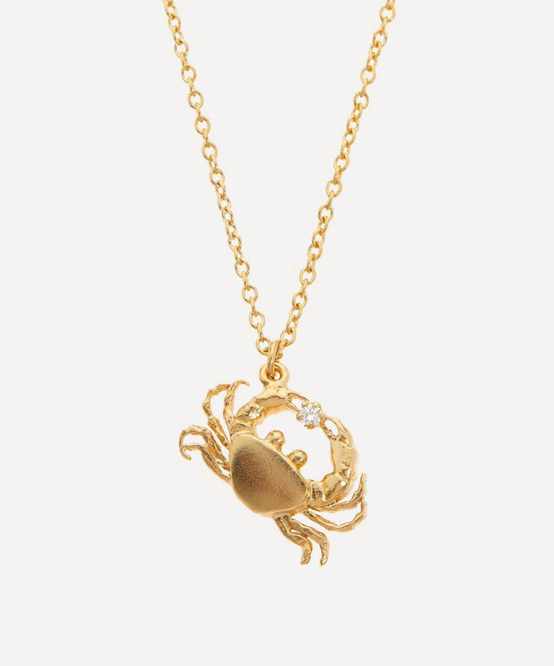 Alex Monroe Gold-Plated Cheeky Crab Pendant Necklace