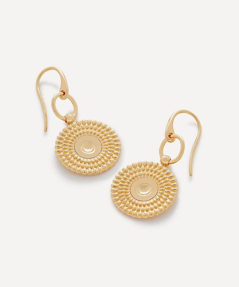 Monica Vinader 18ct Gold-Plated Vermeil Silver Juno Disc Drop Earrings