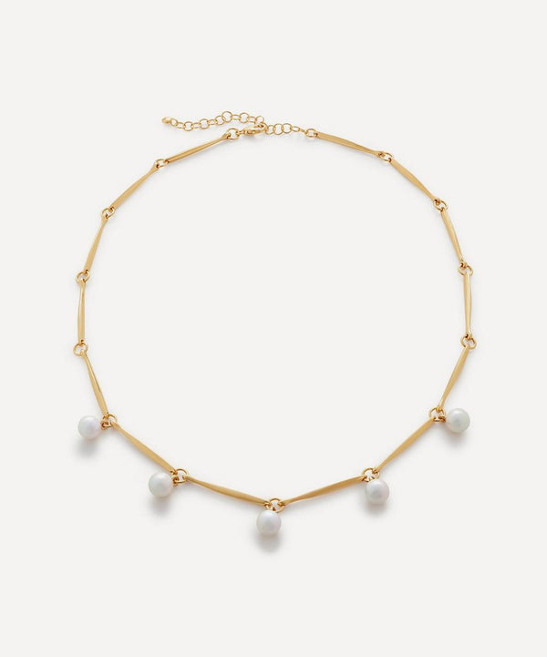 Monica Vinader 18ct Gold-Plated Vermeil Silver Nura Round Pearl Necklace