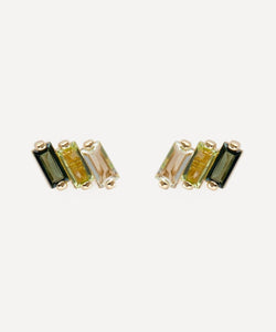 Suzanne Kalan 14ct Gold Amalfi Green Ombre Stud Earrings