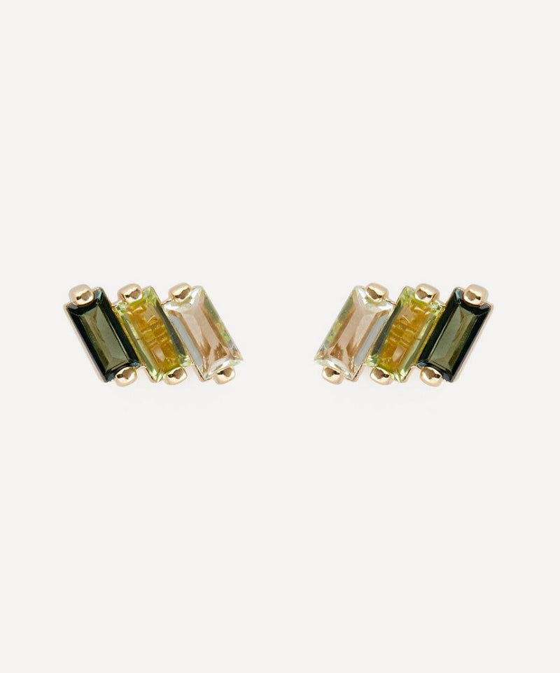 Suzanne Kalan 14ct Gold Amalfi Green Ombre Stud Earrings