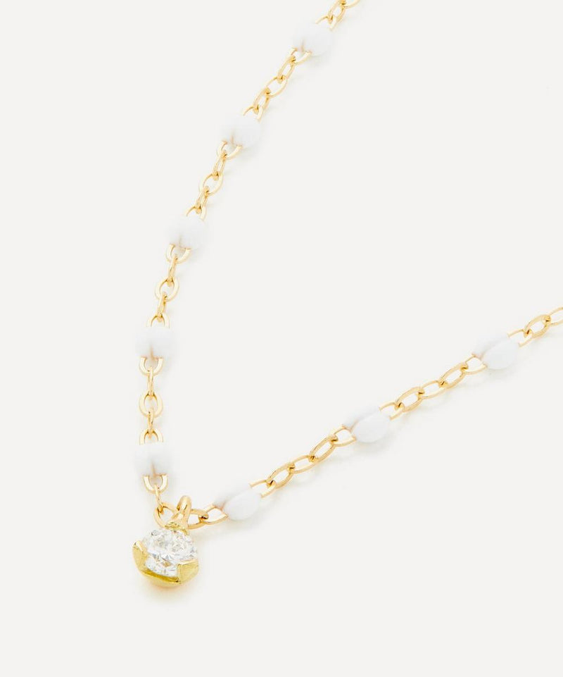 Gigi Clozeau 18ct Gold Classic Gigi Supreme Diamond And Resin Bead Necklace