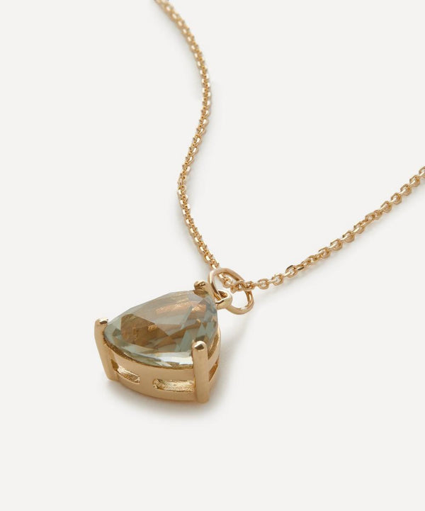 Mateo 14ct Gold Green Amethyst Trillion Pendant Necklace