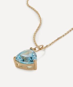 Mateo 14ct Gold Blue Topaz Trillion Pendant Necklace