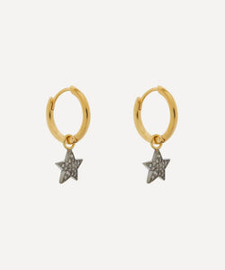 Kirstie Le Marque Gold-Plated Diamond Star Hoop Earrings