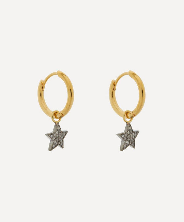 Kirstie Le Marque Gold-Plated Diamond Star Hoop Earrings