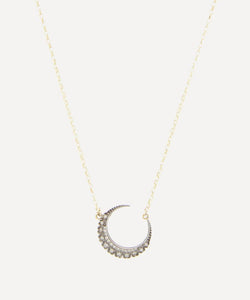 Kirstie Le Marque 9ct Gold Diamond Classic Crescent Pendant Necklace