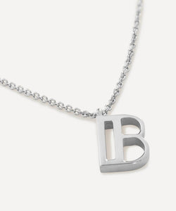 Monica Vinader Sterling Silver Initial B Pendant Necklace