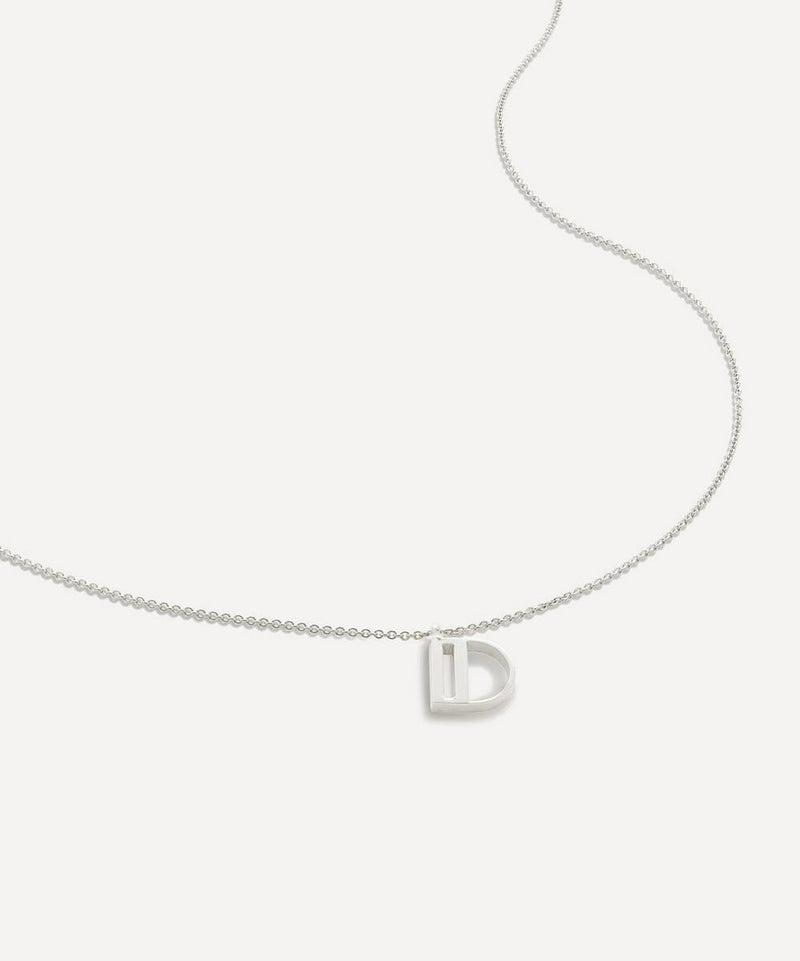 Monica Vinader Sterling Silver Initial D Pendant Necklace