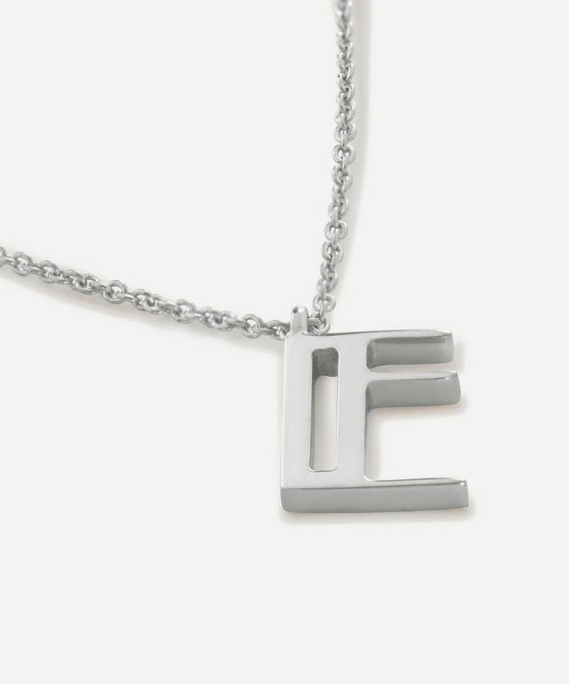 Monica Vinader Sterling Silver Initial E Pendant Necklace