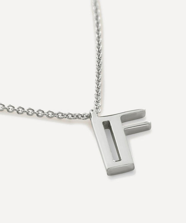 Monica Vinader Sterling Silver Initial F Pendant Necklace