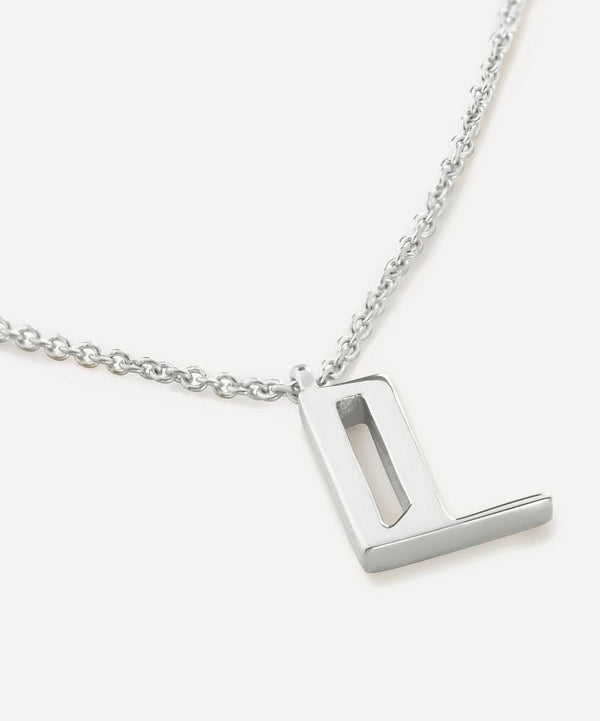 Monica Vinader Sterling Silver Initial L Pendant Necklace