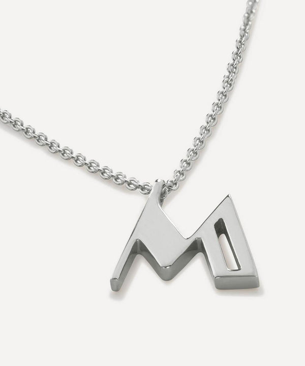 Monica Vinader Sterling Silver Initial M Pendant Necklace