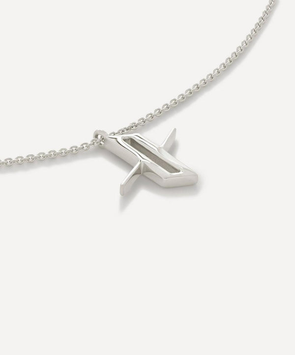 Monica Vinader Sterling Silver Initial X Pendant Necklace