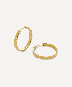 Monica Vinader 18ct Gold-Plated Vermeil Silver Siren Muse Wave Medium Hoop Earrings