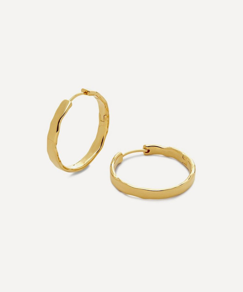 Monica Vinader 18ct Gold-Plated Vermeil Silver Siren Muse Wave Medium Hoop Earrings