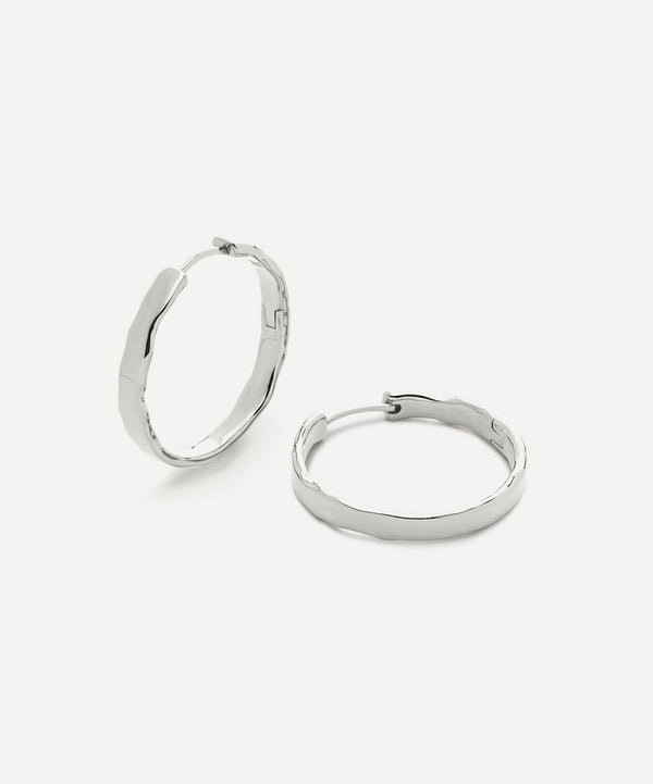 Monica Vinader Sterling Silver Siren Muse Wave Medium Hoop Earrings