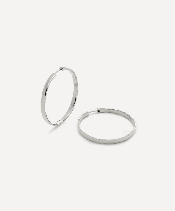 Monica Vinader Sterling Silver Siren Muse Wave Large Hoop Earrings