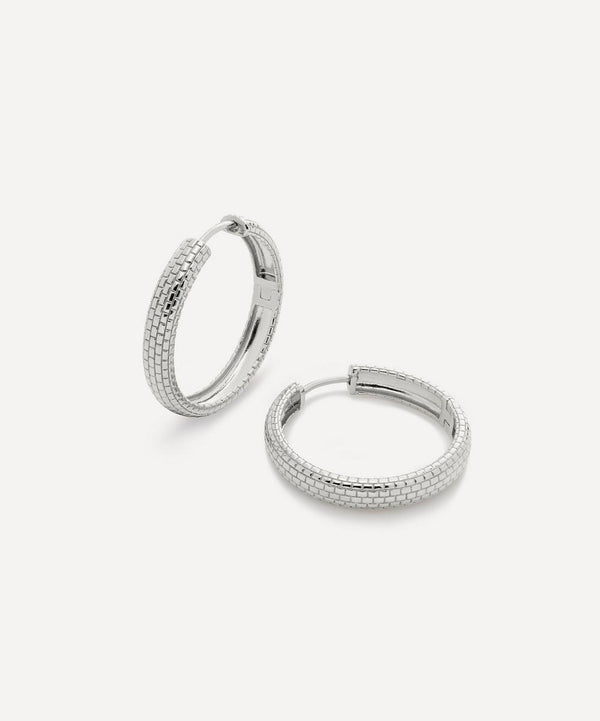 Monica Vinader Sterling Silver Heirloom Medium Hoop Earrings