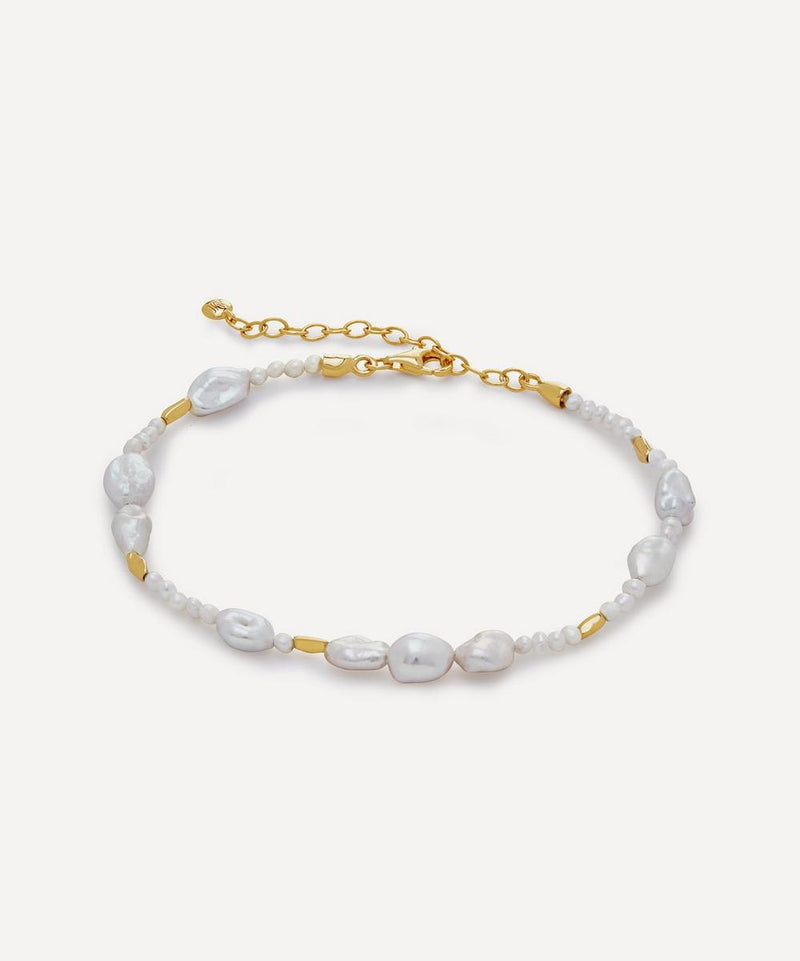 Monica Vinader 18ct Gold-Plated Vermeil Silver Pearl Scatter Bracelet