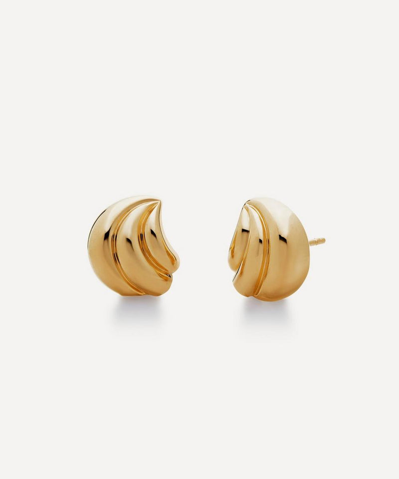 Monica Vinader 18ct Gold-Plated Vermeil Silver Swirl Stud Earrings